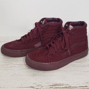 Vans  Maroon Canvas High Top Sneakers Trainers  Women's Size 8  Men's Size 6.5